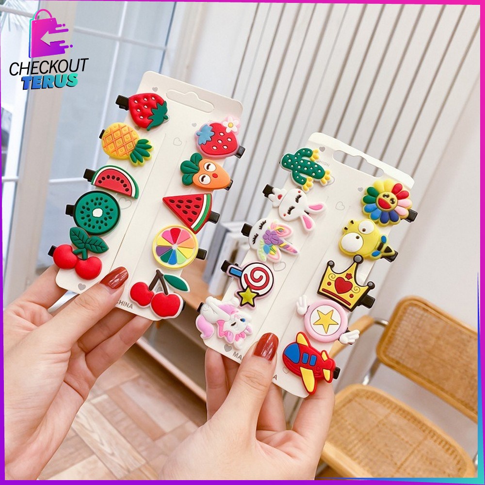 CT C315 C316 Jepit Rambut Anak Perempuan 10PCS  SET - Jepitan Rambut Anak Motif Karakter Kartun Hair Clip Anak Cewek Jepit Rambut Lucu