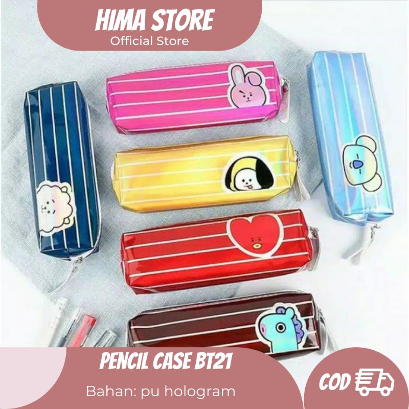 

[BISA COD] Pencase Hologram Bt21 pencil case Hologram Bt21 tempat pesil bt21