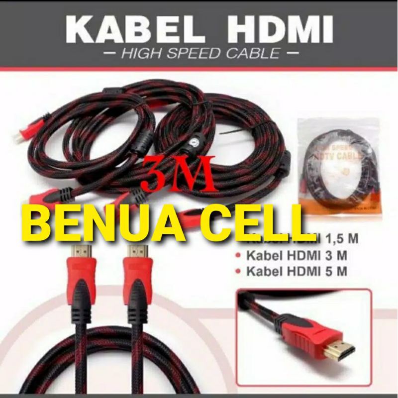 KABEL HDMI TO HDMI FHD1080 HIGH SPEED SERAT JARING - HDMI TO HDMI HIGH SPEED - BC