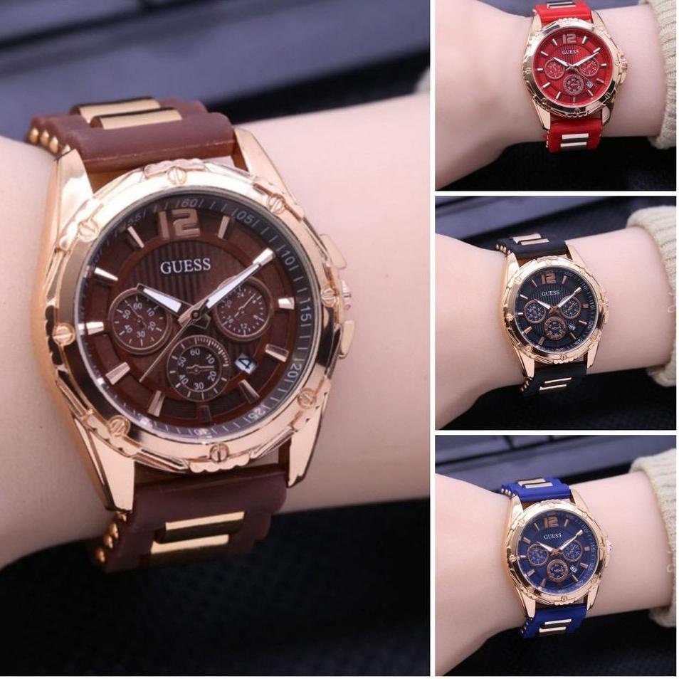 "MAO.20Au22a" (BW) Jam Tangan Wanita Fashion GUS-30 Jumbo Chrono Off Strap Rubber