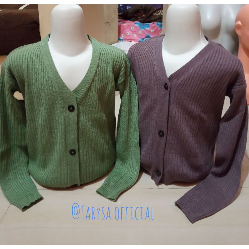 CARDIGAN CROP ANAK NEW /Bahan Rajut /Kualitas Premium/Tebal /hits 2 sampai 15 thn. size S. M. L.XL