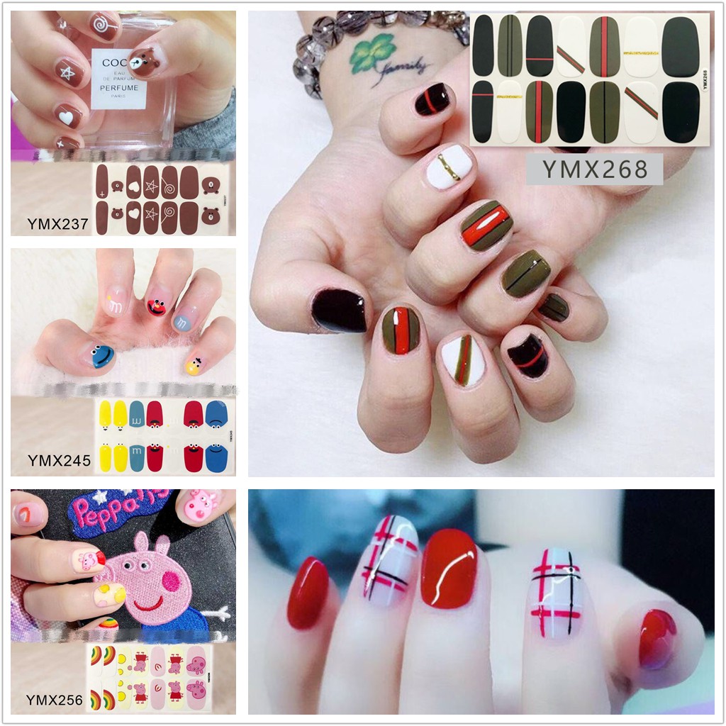 &lt;Jjoygirl&gt;YMX Nail Sticker Motif / Sticker Kuku / Stiker Kuku / Nail Stiker Glitter / Stripes Design