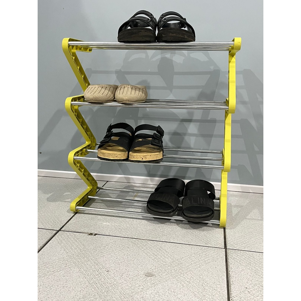 RAK SENDAL SEPATU 4 SUSUN MODEL ZIGZAG/ RAK SEPATU 3 TINGKAT / RAK SEPATU 4 TINGKAT SERBAGUNA MINIMALIS / RAK SEPATU 4 DAN 3 TINGKAT / RAK SANDAL 4 DAN 3 SUSUN / RAK SUSUN MULTIFUNGSI, SHENARCORNER168