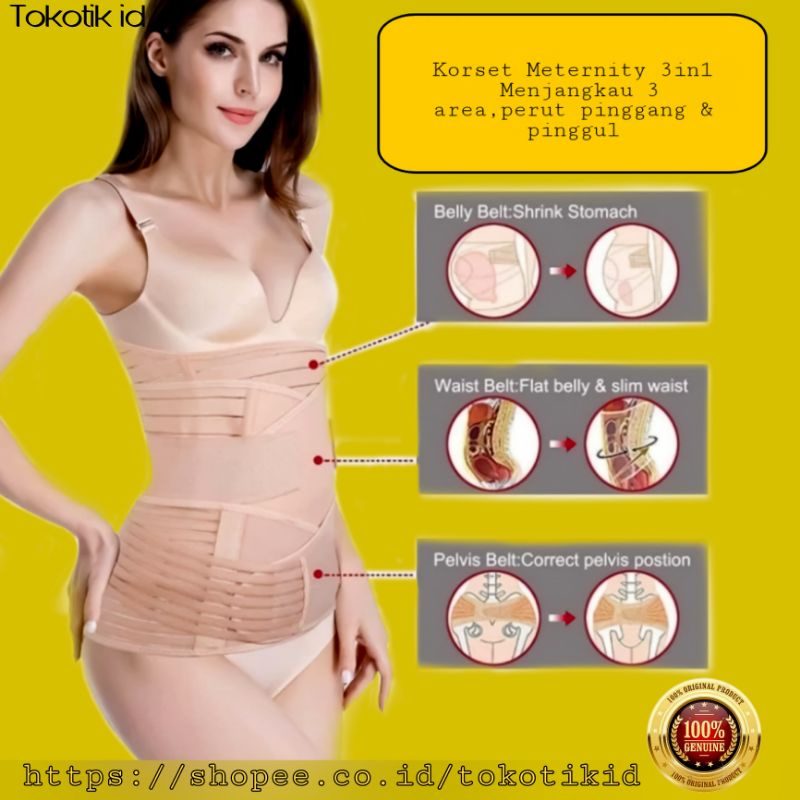 Korset Pelangsing 3in1 Stagen Korset melahirkan Pengecil Perut buncit wanita corset postpartum maternity