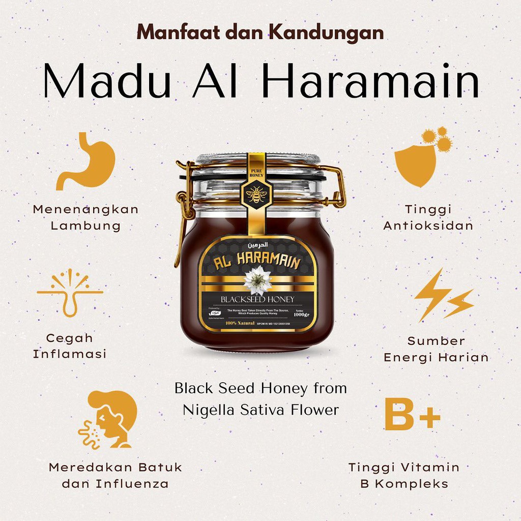 

Madu Al Haramain 1kg - Madu Habbatusauda 1kg Manis
