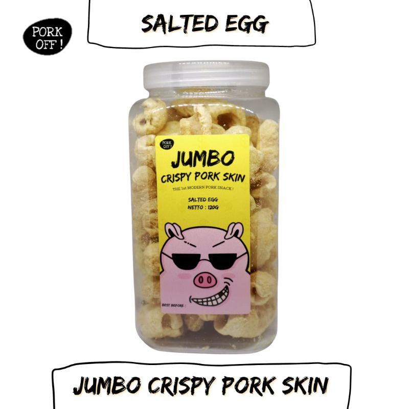 

Kerupuk Kulit Babi Jumbo Salted Egg / Jumbo Crispy Pork Skin Salted Egg by PORK OFF