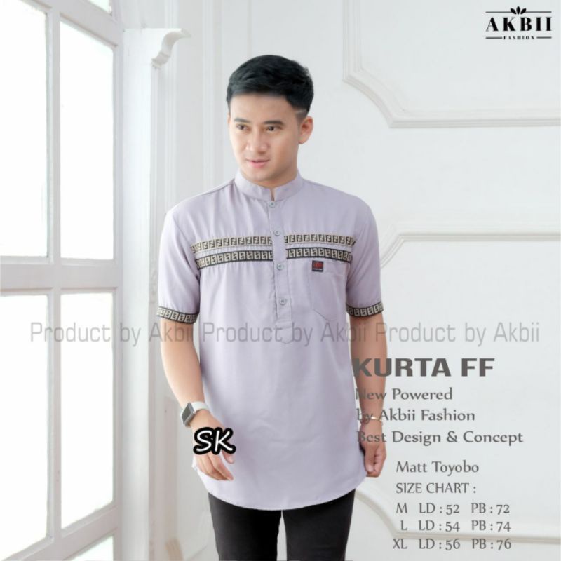 Baju Koko Dewasa Baju Koko Fashion Muslim 2022 SIZE ML XL XXL-Koko FF abu