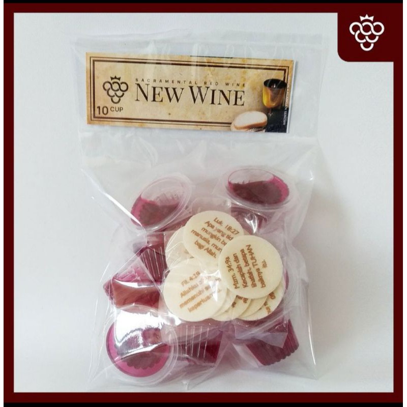 

Anggur Perjamuan Kudus Cup + Hosti Ayat Kecil - isi 10 Cup