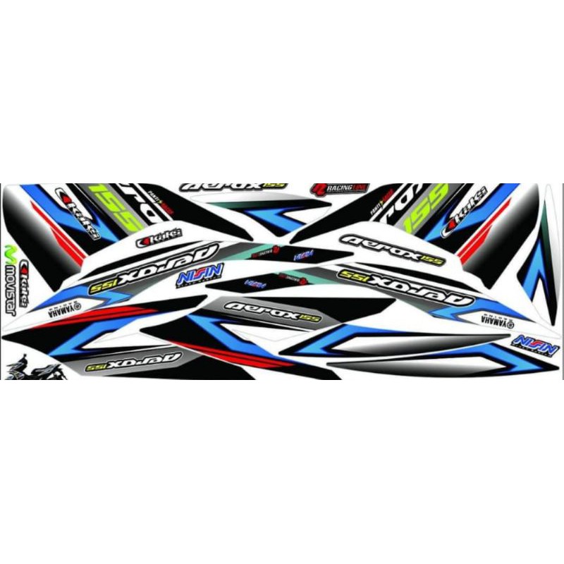 Striping Aerox 155 Variasi Yamaha Sticker Stiker Skotlet Lis Motor Lis Body Lis