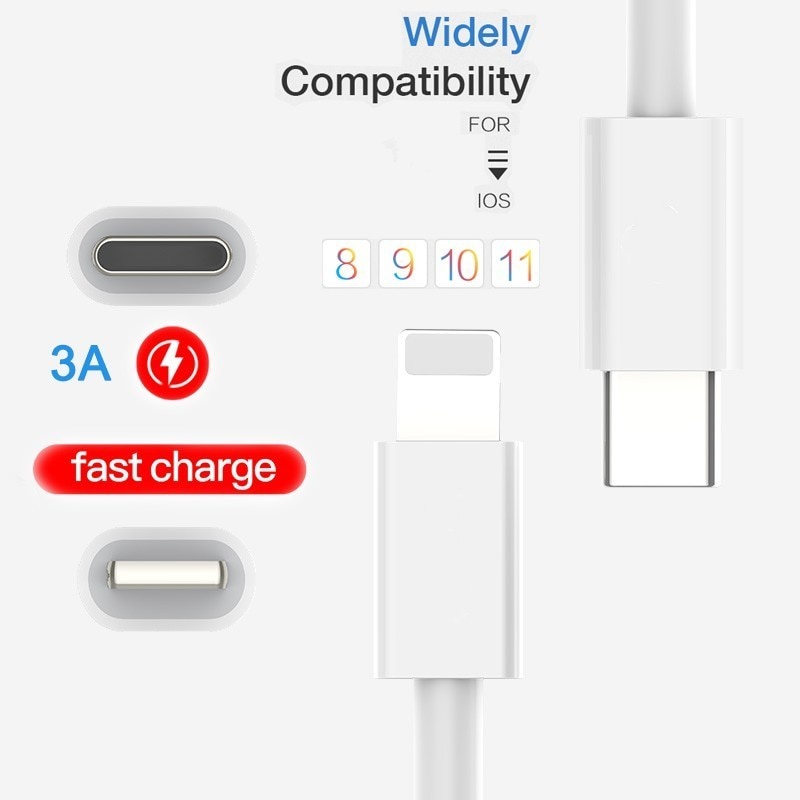 Kabel Charger USB Type C To Lightning 1 Meter -1636 - White