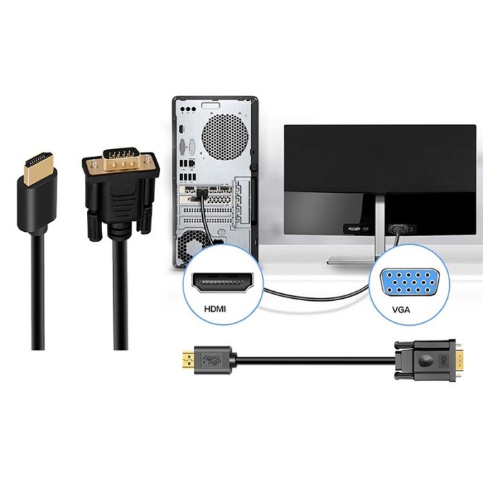 Kabel HDMI to VGA 1.8meter HD Adapter Cable