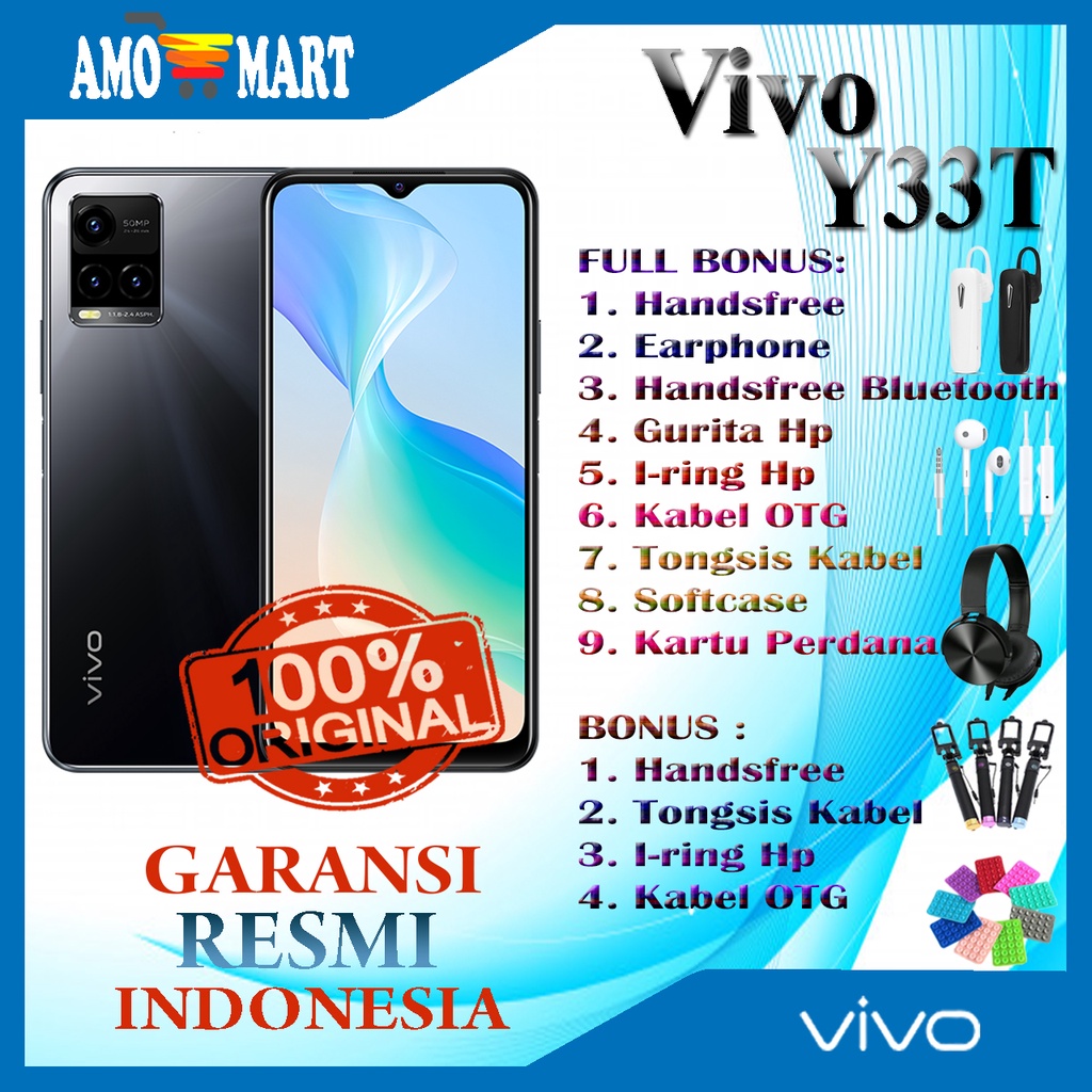 HP VIVO Y33t RAM 8/128 GB NEW 100% ORI GRS RESMI INDONESIA TERMURAH