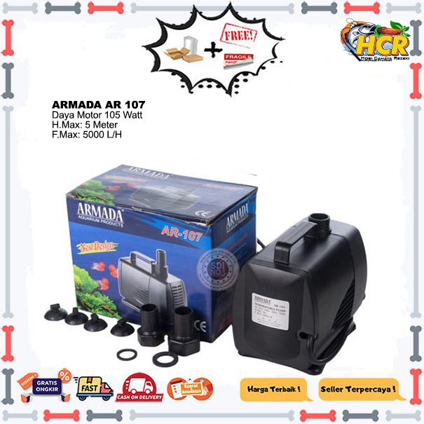 aquarium pompa celup water pump armada ar 107 armada