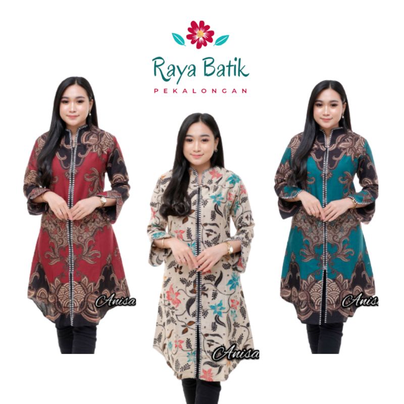 ANISA Dress Tunik Batik Wanita Kekinian Terbaru