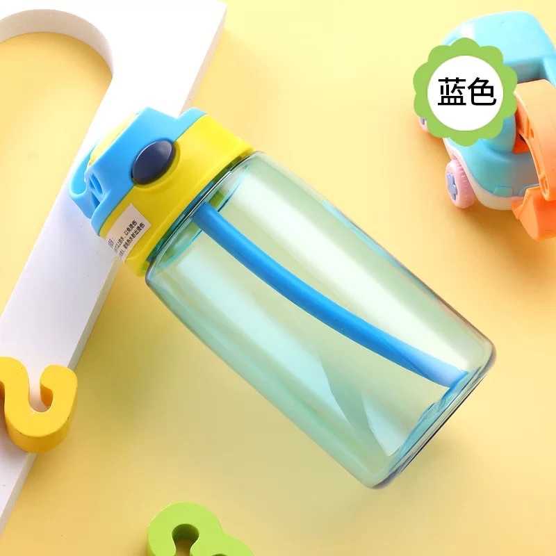 BT 56 BOTOL AIR MINUM ANAK SEKOLAH KARAKTER LUCU UNIK TRITAN BOTTLE WATER FREE BPA 480ML SEDOTAN-POLOS BLUE