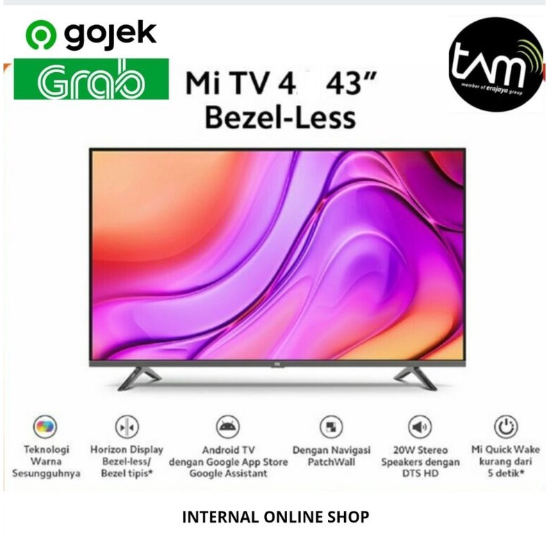 Xiaomi Mi TV 4 43 inch Bezel-Less Garansi Resmi