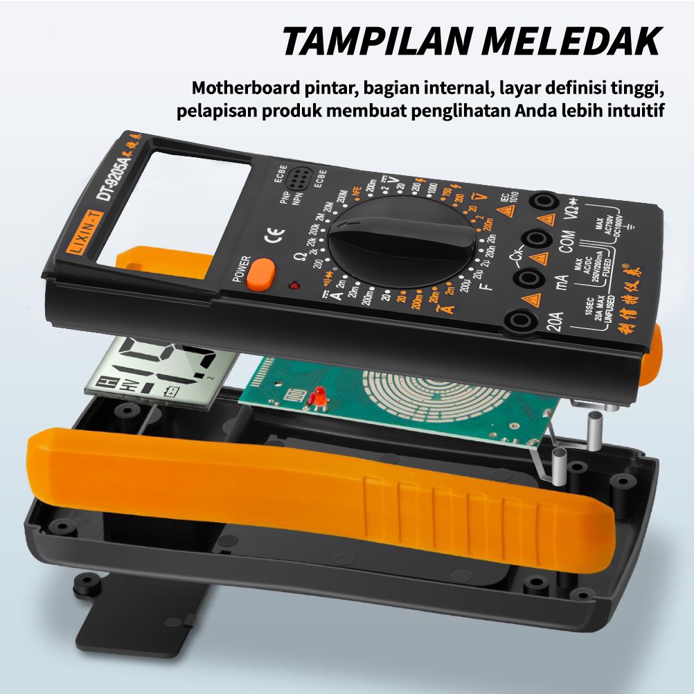 【 termasuk baterai】DT-9205A Avometer Multitester Alat Pengukur Multimeter Digital