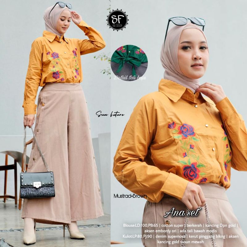 Ana Set/ Blouse: Cotton Super LD 100 PJ 65 Kulot: Denim Supernova LP 80 PJ 90