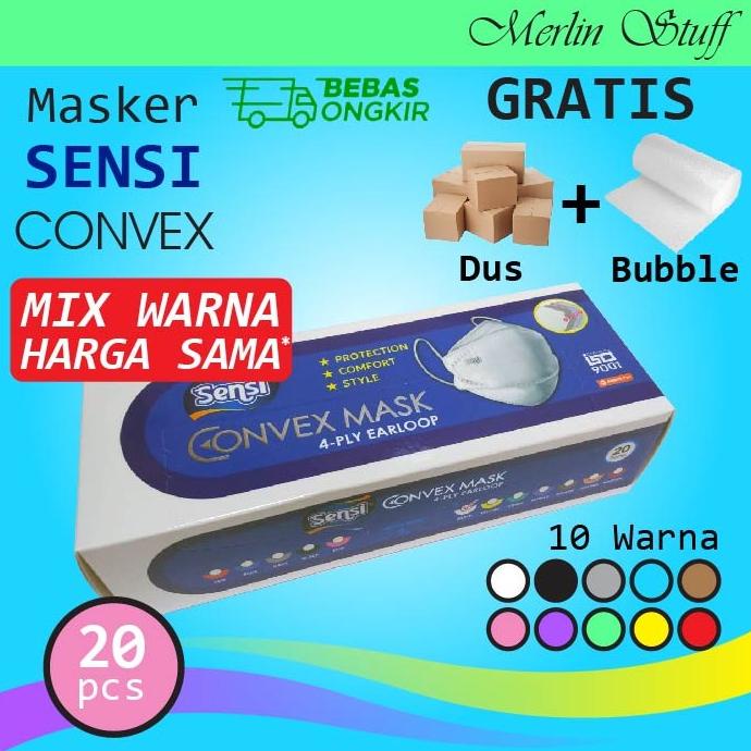 TERBARU Masker Sensi Convex Mask 4ply evo plusmed isi 20 pcs