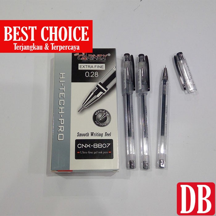 

PROMO Gel pen/Pulpen Hi-tech Carinex 0.28 mm Hitam (12 pcs)