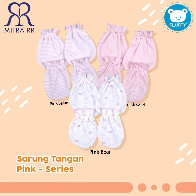 [3 PASANG] Sarung Tangan &amp; Kaki Karet Fluffy Newborn 0-3 Bulan