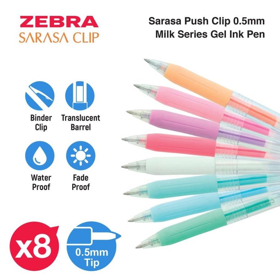 Pulpen SARASA Milk Color 0.5 (ORI) Clip Gel Ink Pen 0,5 Pena Tinta