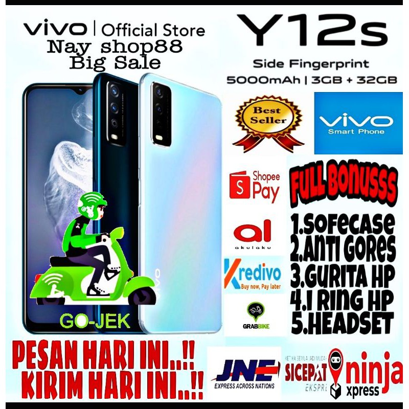 VIVO Y12S NEW RAM 3GB ROM 32GB BARU GARANSI RESMI VIVO 1 TAHUN | Shopee
