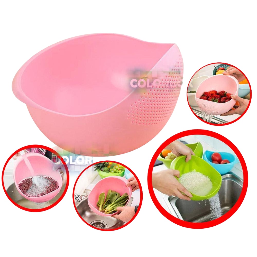 [DEASHOP] BASKOM BERAS SERBAGUNA / WADAH CUCI BERAS BUAH DAN SAYUR / BASKOM SARINGAN CUCI BERAS / WADAH SARINGAN BERAS BUAH SAYUR