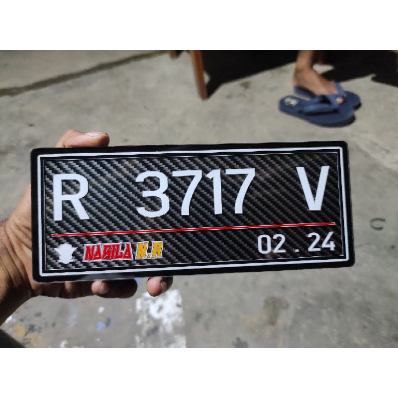 PLAT NOMOR CARBON AKRILIK CUSTOM 1 PCS ( SATUAN )