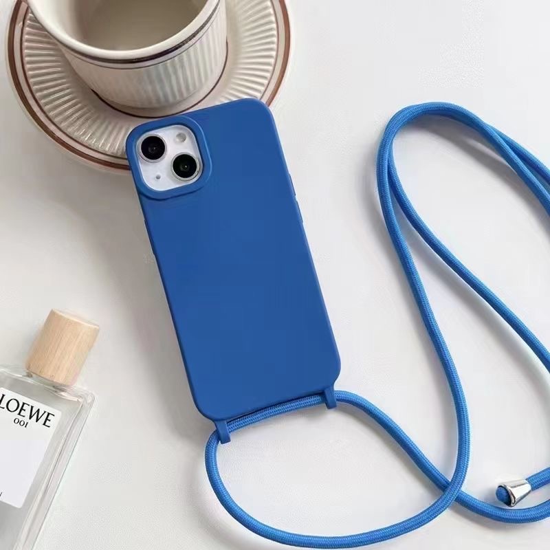 Soft Case Bahan Silikon Dengan Lanyard Anti Hilang Untuk iPhone 13 12 11 Pro X XS MAX XR 7 8 Plus