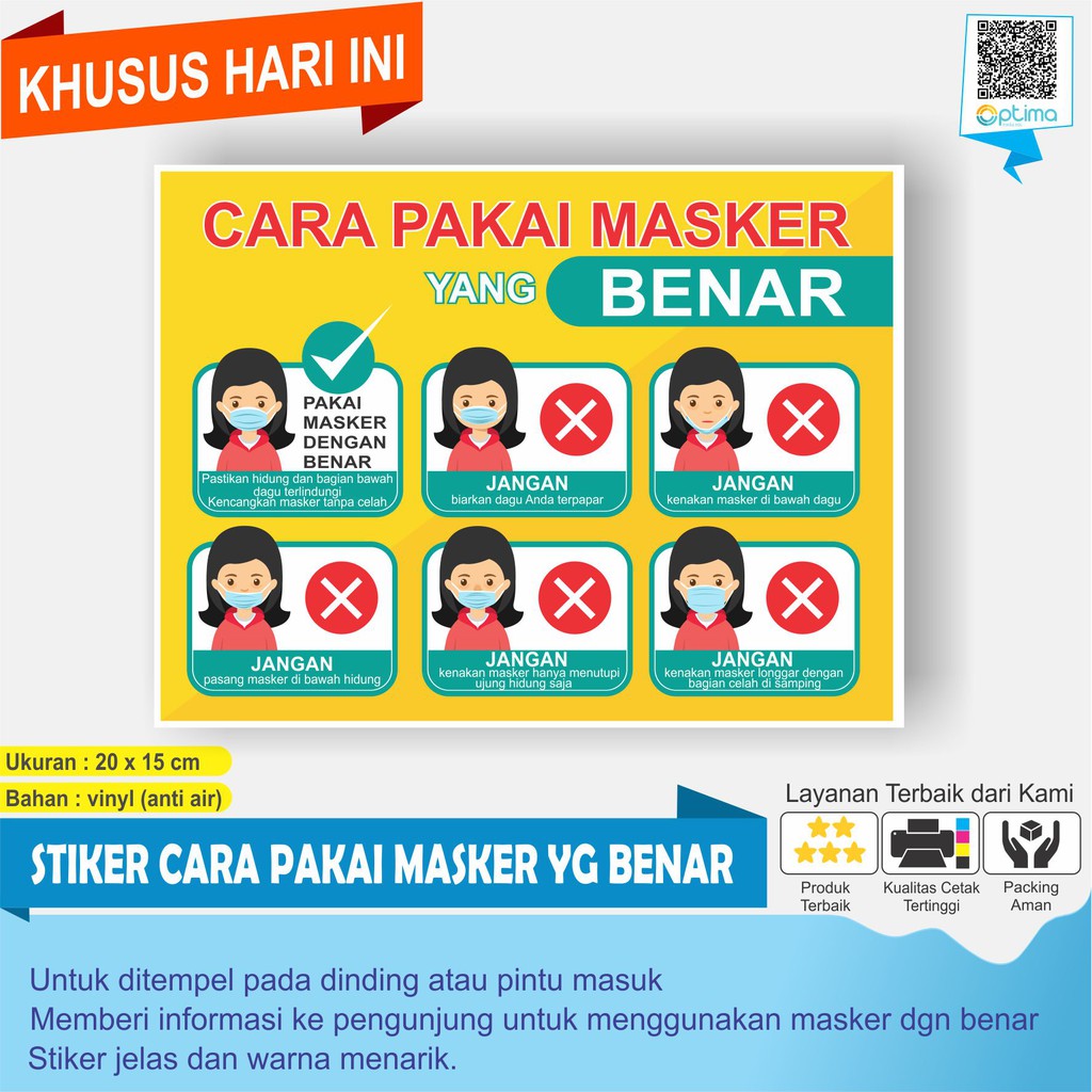 Jual STIKER CARA MEMAKAI MASKER YANG BENAR Indonesia|Shopee Indonesia