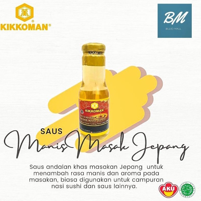 

Kikkoman Mirin Sauce 300 gr / Kikkoman Mirin 250 ml / Kikkoman Japanese Sweet Cooking Sauce 300 gr / Saus Manis Masak Khas Jepang Cuka Sushi Japanese Sweet Seasoning Sauce Bumbu Sushi HALAL