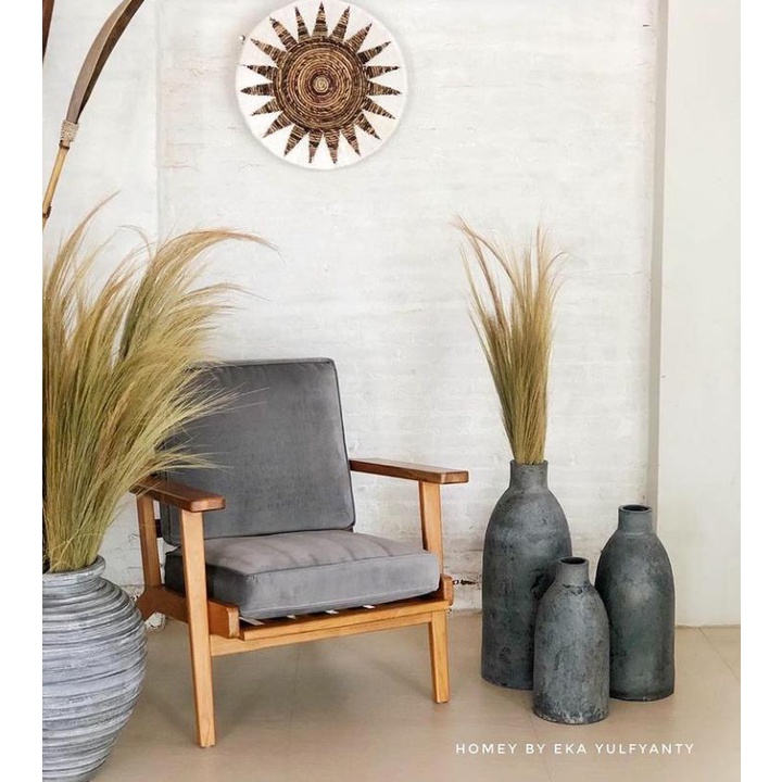 Vas Tanah Liat homEY - Terracotta Vase Bottle - Black Rustic