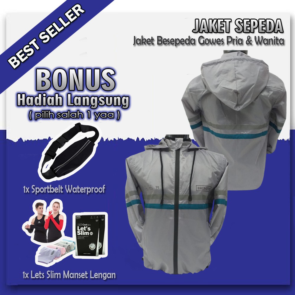 Jaket Bersepeda Pria Wanita - Jacket Unisex Sepeda Lipat Penutup Kepala