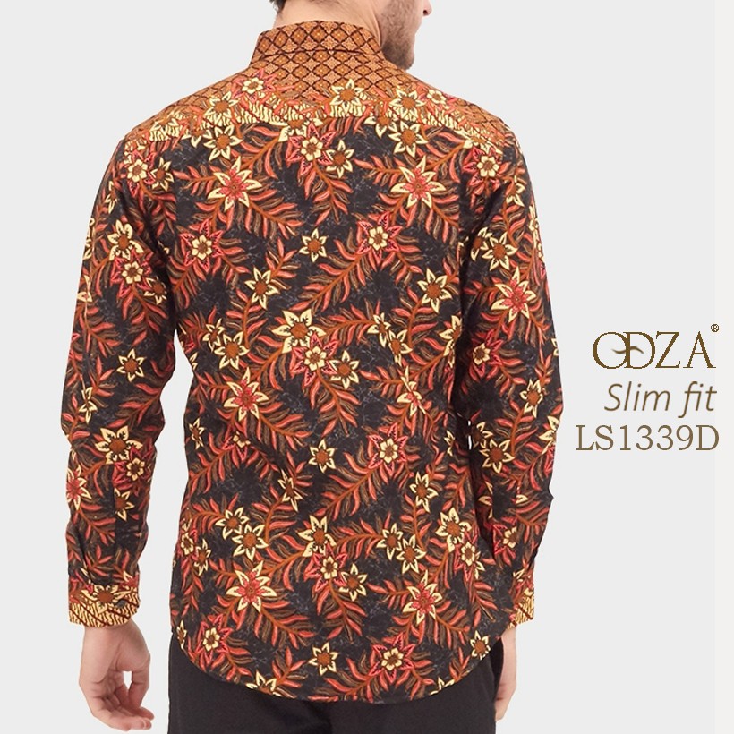 Odza Baju Kemeja Batik Pria Lengan Panjang Model Slimfit Modern-2