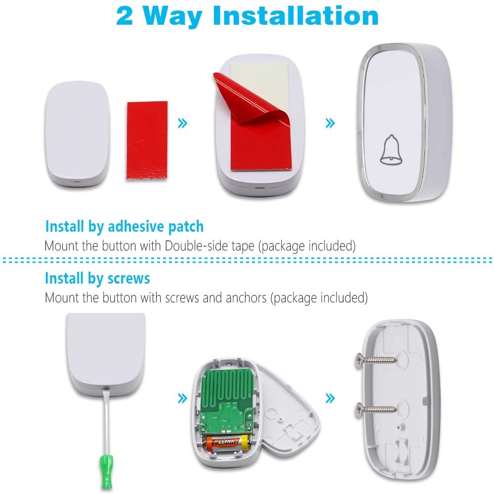 Wireless Door Bell Waterproof Bel Pintu Kantor Rumah