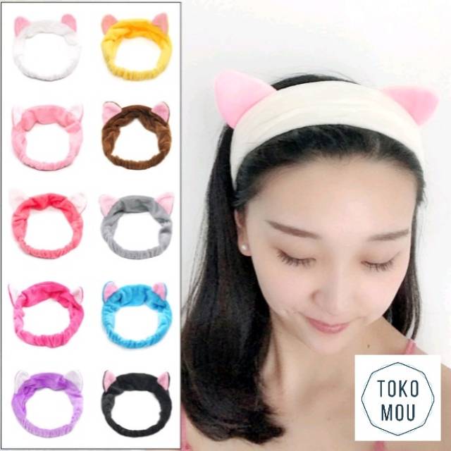 Bando lucu cantik / headband Korea / bandana motif kuping / bando ear - Toko Mou