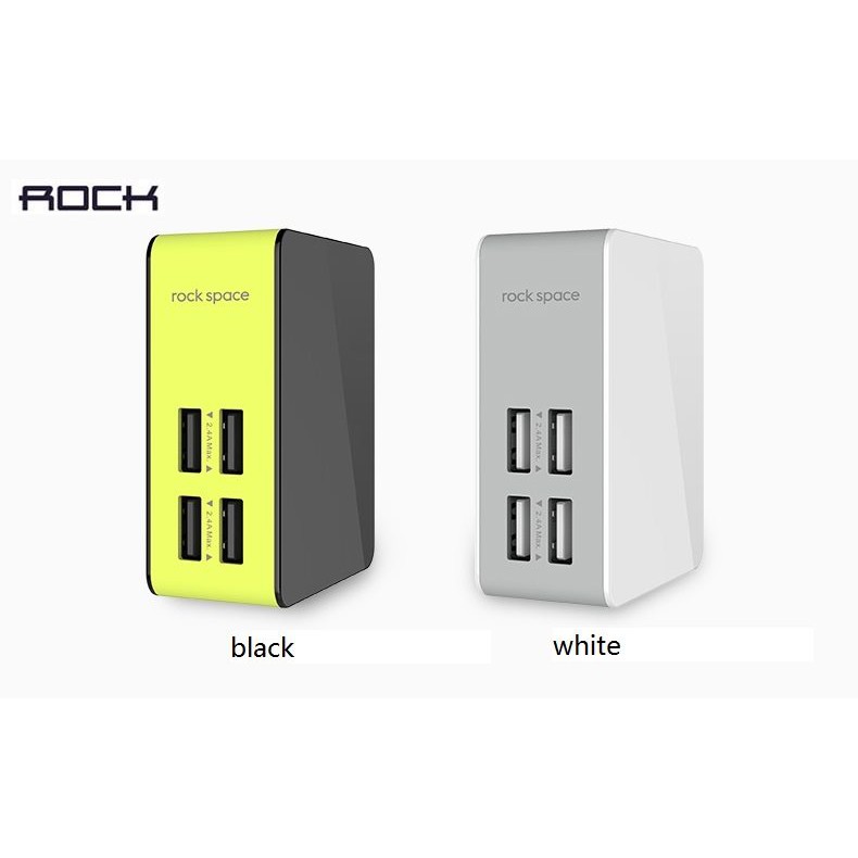 ROCK Four Port Wall Charger ( 4 Ports ) ( Rock Space ) Original
