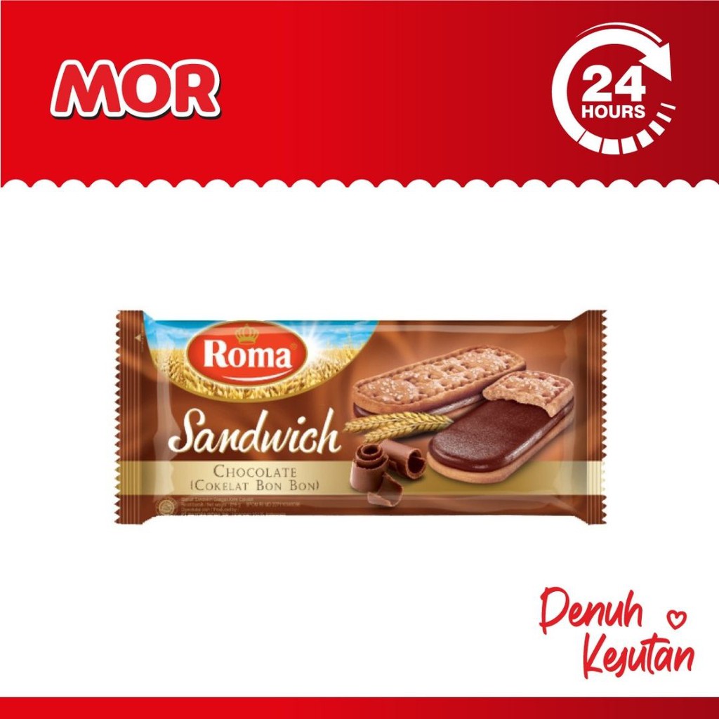 

ROMA Sandwich Chocolate Biskuit Cokelat Bon Bon 208 gr