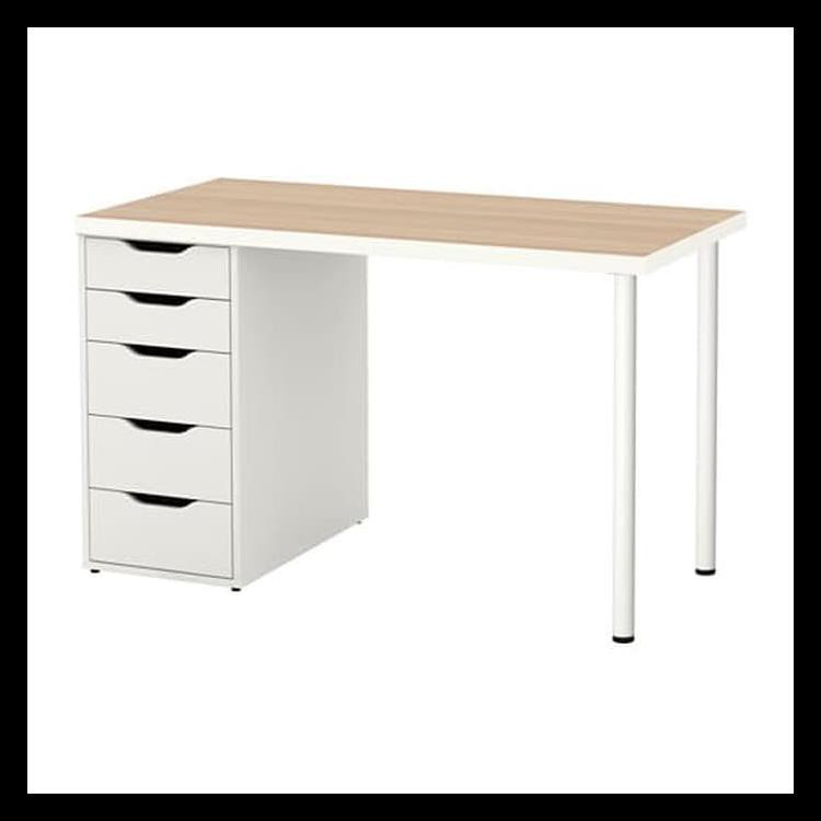 Big Sale Ikea Linnmon+Alex Desk/Table/Meja Belajar Kerja + Laci 120X60X74 Cm - Putih Putih Terjamin