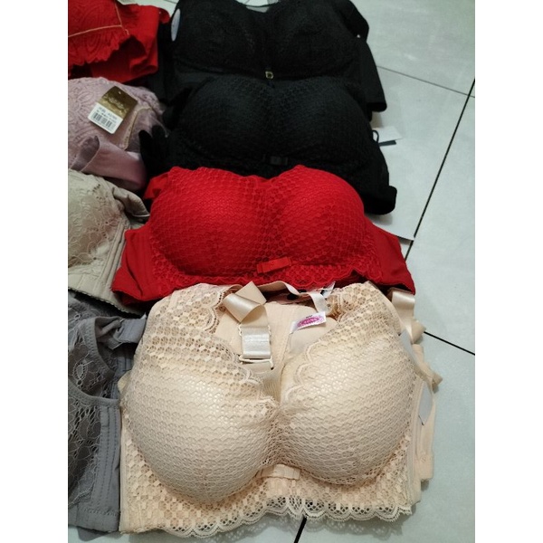 PUSH UP BRA RENDA/BRUKAT BERKAWAT, BUSA TEBAL KAIT 3 ATAU 4