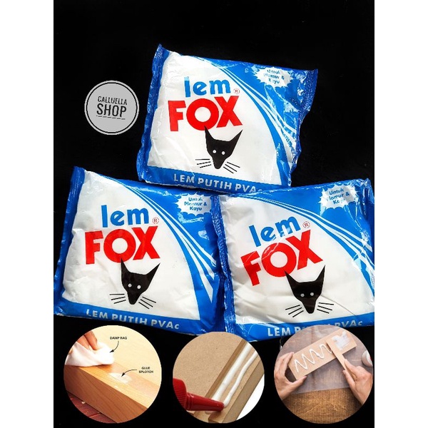 LEM FOX / LEM KAYU KEMASAN PLASTIK 350 GRAM & KEMASAN BOTOL 150 GRAM | BAHAN KERAJINAN DIY CRAFT KAL