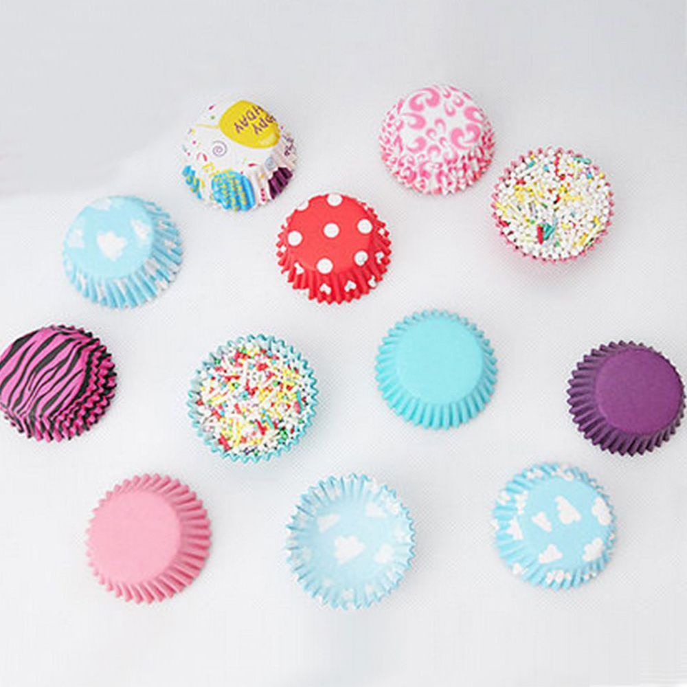 REBUY Cute Cake Bun Baking Cupcake Wrapper Greaseproof Party Mini Cases Case Paper/Multicolor