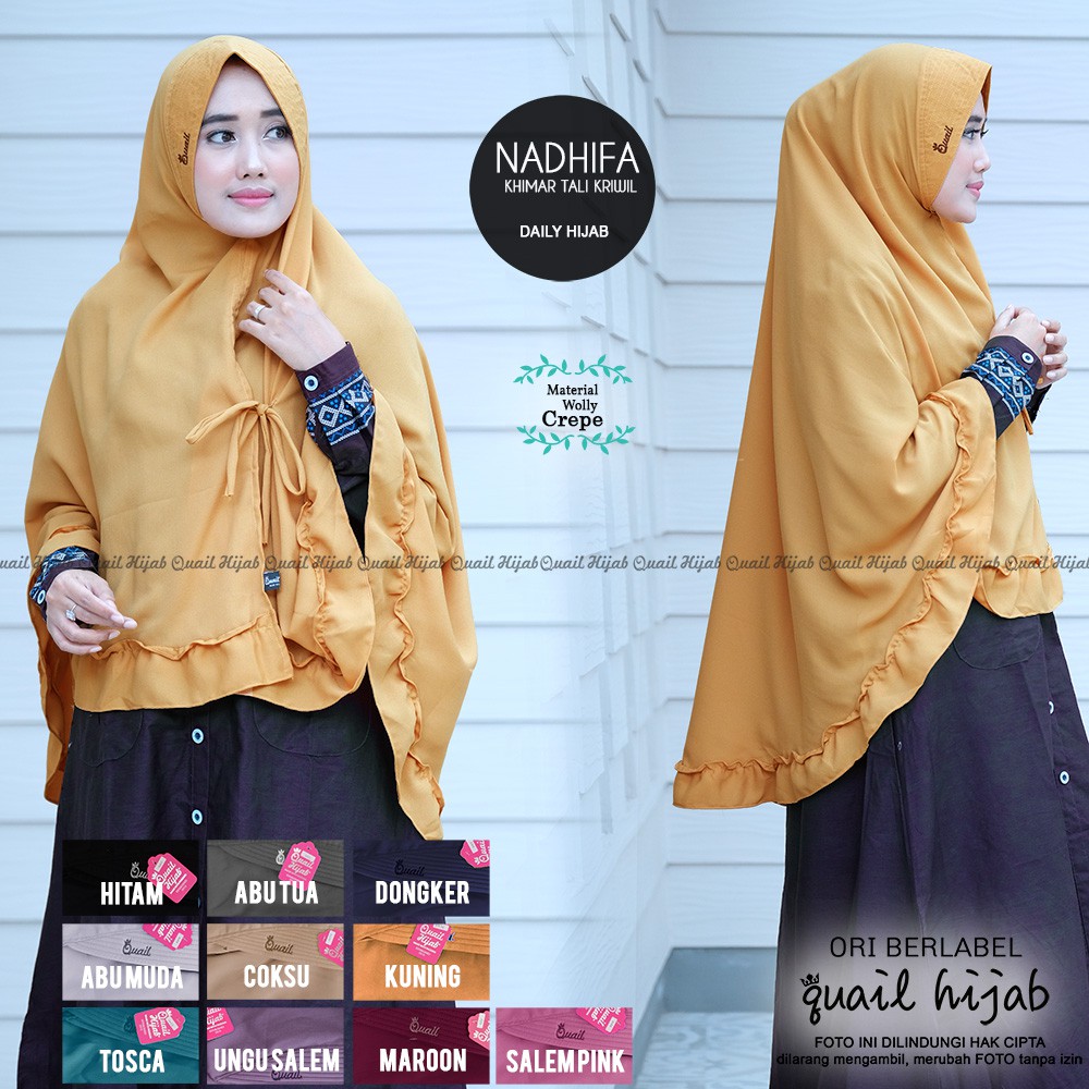 PROMO QUAIL | Nadhifa Hijab | JILBAB KHIMAR SYARI INSTANT BERGO PET ANTEM KERUDUNG by Quail Hijab