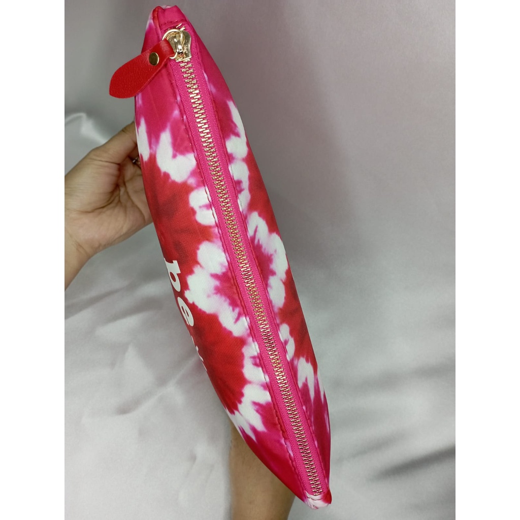 CLUTCH WANITA MOTIF LOVE PINK CUTE