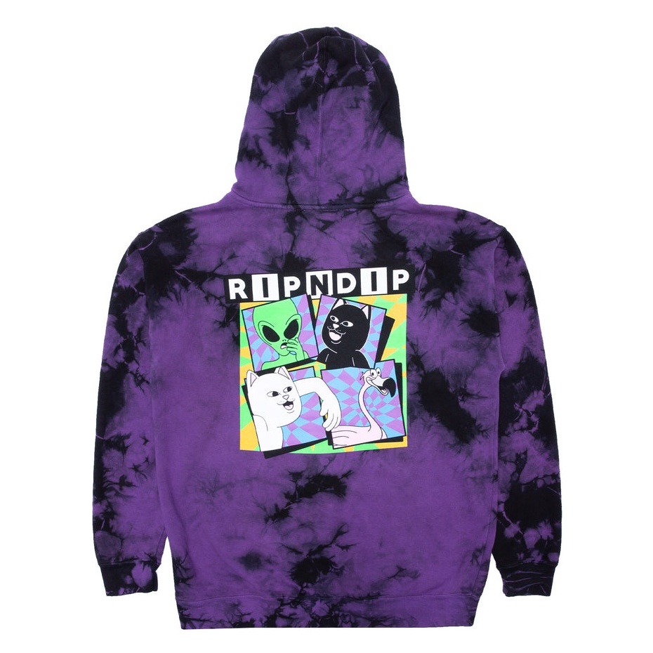 Hoodie RIPNDIP Sid Pullover Purple Black Tie Dye Original