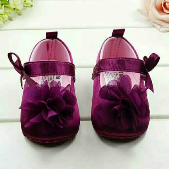 Sepatu bayi Prewalker ungu 0-6M