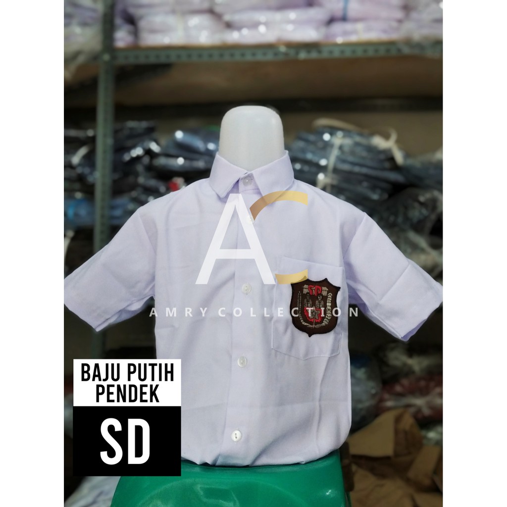 Baju SD pendek Seragam sekolah Kemeja putih bahan Oxford sari warna / GS