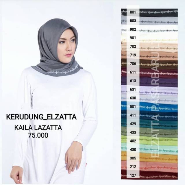 Elzatta Hijab  Segi Empat Kaila lazatta Shopee Indonesia