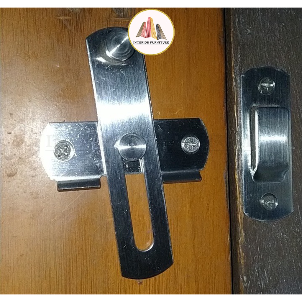 Grendel overpal gembok selot slot overpal gembok Selot pintu Cantolan /Kunci Geser Pintu / Grendel Slot Pintu / Grendel Kait Pintu ....   ( SIKU &amp; KAIT) Free sekrup Stainless Steel